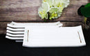 Set Of 6 Modern Yukino Hana Snowflakes Melamine Rectangular Sushi Plates 8.5"L