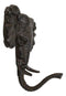 Pack Of 2 Rustic Cast Iron Safari Elephant Trunk Up Wall Hook Hanger Sculpture