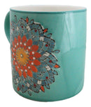 Green Anahata Heart Chakra Zen Flower Of Life Mandala Circle Ceramic Mug Cup