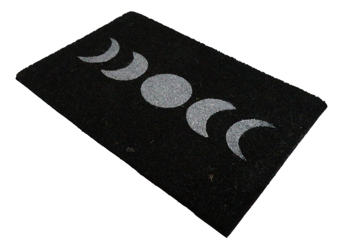 Moon Phase Triple Moon Goddess Black Coir Coconut Fiber Floor Mat Doormat
