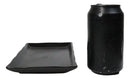 Pack of 6 Black Kokuyo Minimalist Wavy Rectangular Sushi Lunch Plates 7.75" L