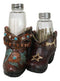Rustic Cowgirl Turquoise Flowers Stars Double Boots Salt Pepper Shakers Holder