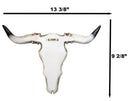 Southwest Steer Cow Skull With Turquoise Cross Tooled Leather Motif Wall Decor