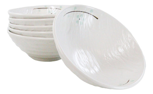 Set Of 6 Modern Yukino Hana Melamine Soup Pasta Salad Cereal Bowls 32oz 8"D