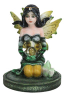 Kneeling Bumblebee Spring Fairy With Crystal Ball On Garden Mini Figurine