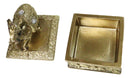 Golden Thai Elephant Trinket Box with Gemstone Crystals, Ornate Buddha Inspired