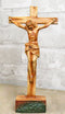 Passion Of Jesus Christ Nailed To The Cross In Faux Cedar Wood Finish Figurine
