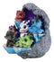Whimsical Baby Dragons Mini Figurines With LED Faux Geode Crystal Display Set