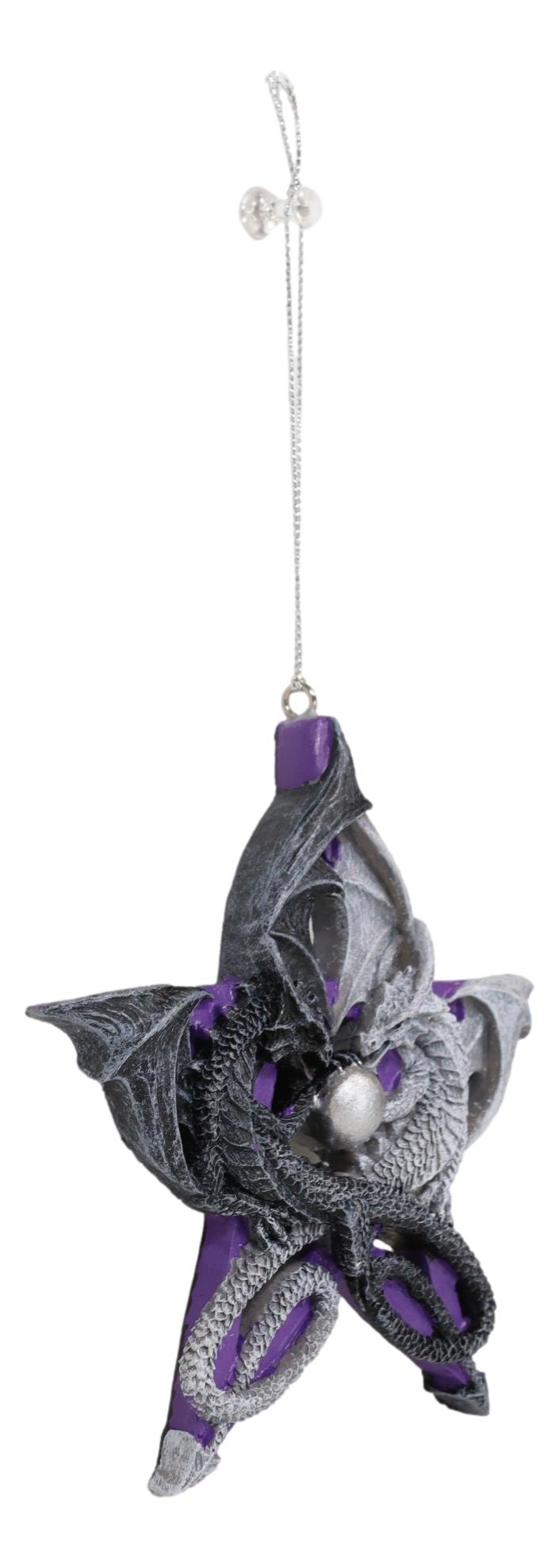 Anne Stokes Fantasy Pentagram Yin Yang Dragons Tree Hanging Ornament Figurine