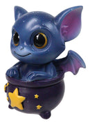 Blue Eve Drake Potion Pals Small Baby Dragon Imp Sitting in Cauldron Figurine