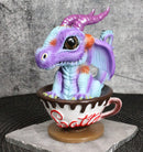 Fantasy Chocolate Latte with Eugene Baby Dragon In Beverage Saucer Cup Figurine