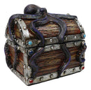 Nautical Octopus Tentacles On Small Treasure Chest Decorative Trinket Box Figure