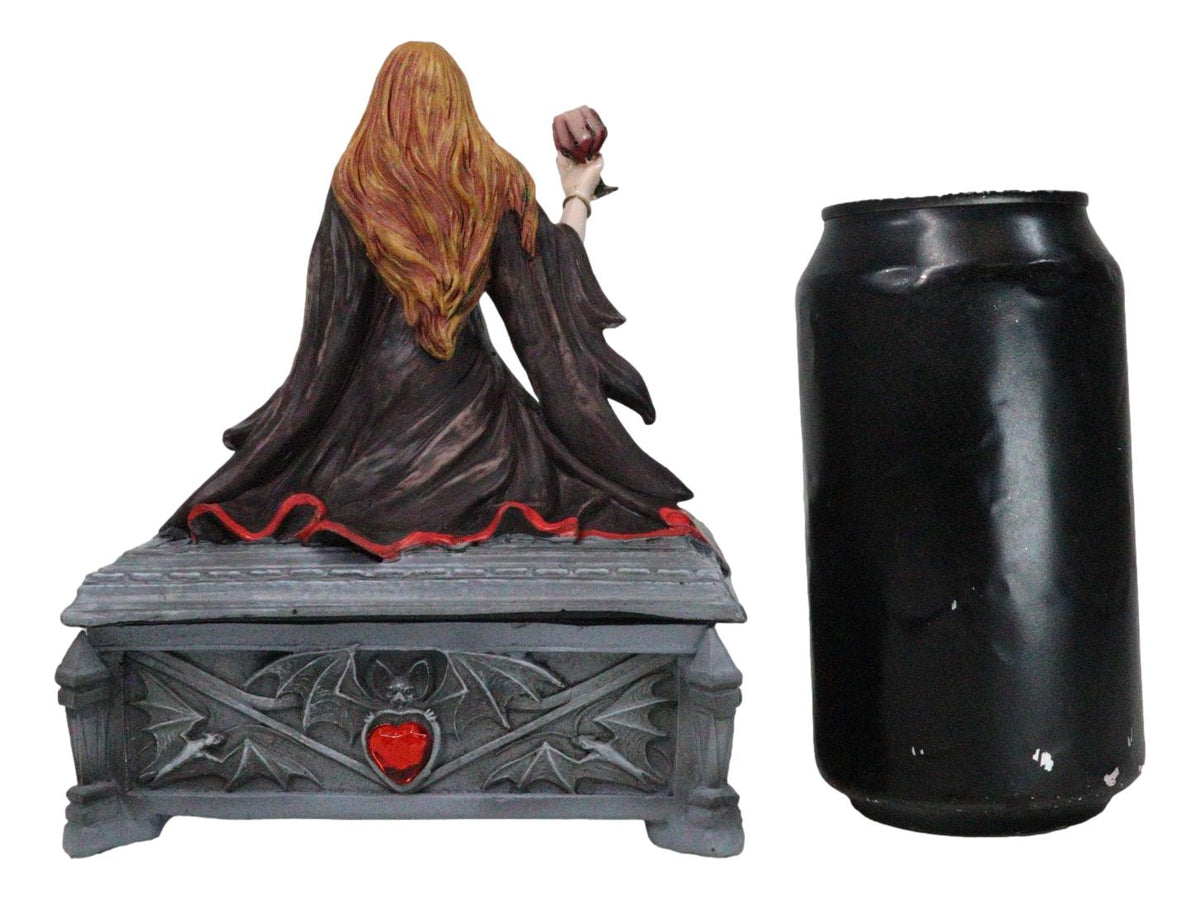 Blood Moon Gothic Vampiress Drinking Chalice Of Blood Jewelry Decorative Box