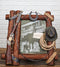 Country Rustic Cowboy Shotgun Ropes Hat Horseshoe Barnwood Picture Frame 8x10