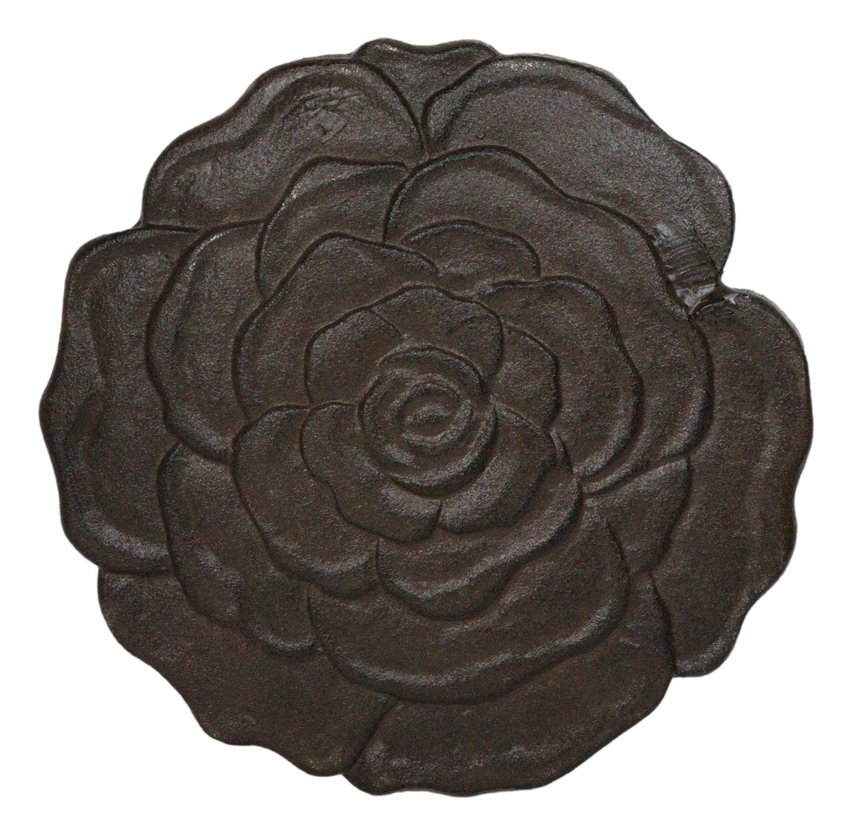 Pack Of 3 Rustic Cast Iron Rose Flower Blossom Garden Garden Stepping Stones - Ebros Gift