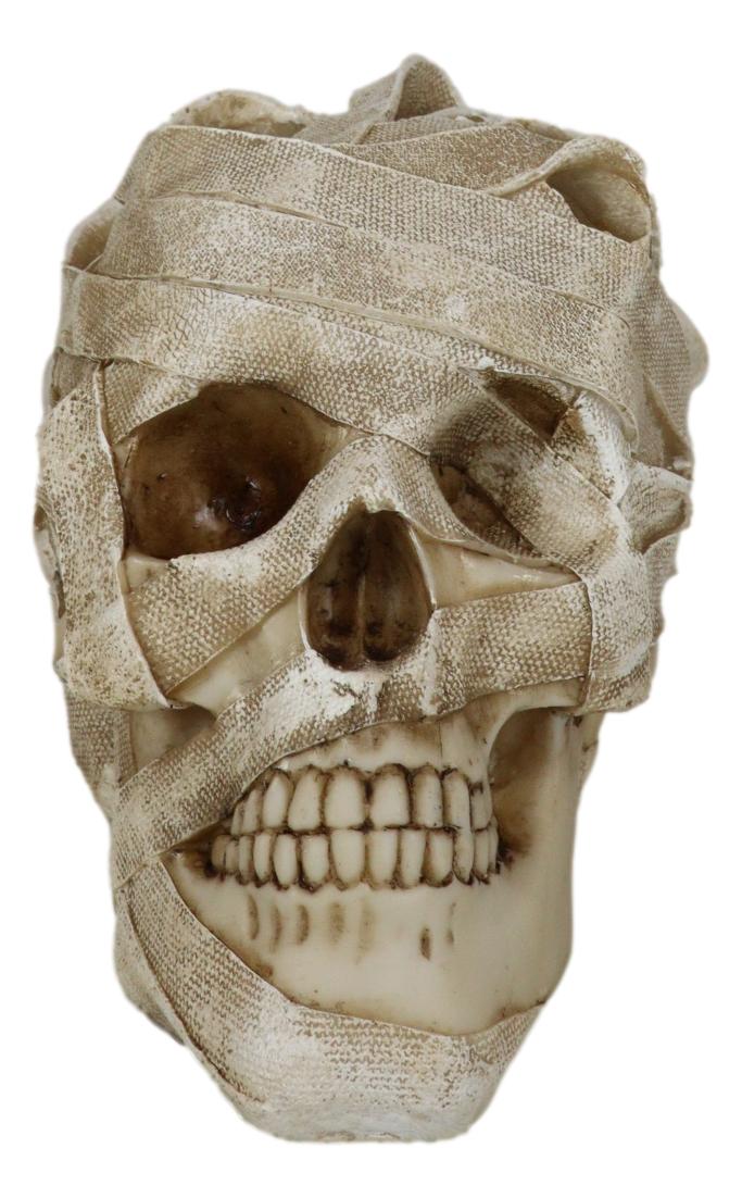 Tomb Of Egypt Mummy Sarcophagus Skull With Multicolor Glowing LED Light Figurine