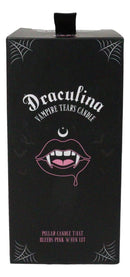 Large Gothic Draculina Pink Vampire Tears Black Unscented Pillar Candle 6"H