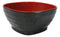 Set Of 6 Red And Black Square Ridged Small Soup Salad Rice Melamine Bowls 4.5"L