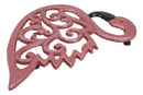 Tropical Paradise Pink Flamingo Bird Scrollwork Cast Iron Wall Or Table Trivet