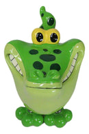 Whimsical Swamp Bayou Alligator Money Piggy Bank W/ Bobble Spring Legs Figurine