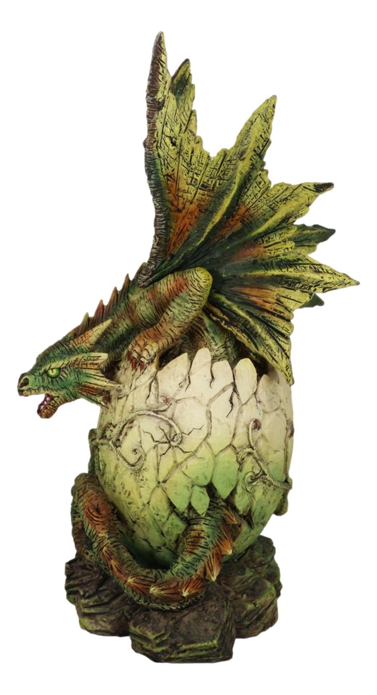 Forest Ent Greenman Dendritic Dragon Hatchling Emerging From Egg Shell Figurine