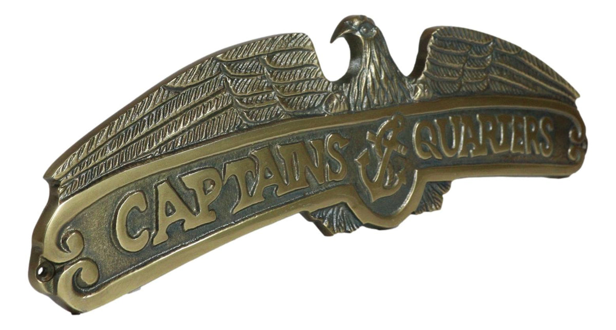 Nautical Marine Captains Quarters Eagle Sailor Anchor Aluminum Wall Decor Plaque - Ebros Gift