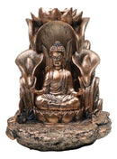 Meditating Buddha Gautama Sitting On Lotus Padma Backflow Cone Incense Burner