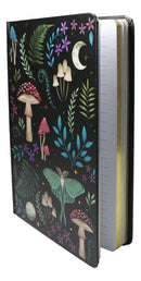 Wicca Dark Forest Toadstool Mushrooms Luna Moth A5 Lined Pages Journal Book