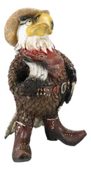 Rustic Western Country Comical Cowboy Bald Eagle Sheriff In Boots Figurine