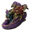 Magic Purple Mother Dragon Protecting Her Colorful Hatchling Babies Figurine