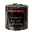Set Of 2 Apothecary Wicca Vampire Tears Black Scented Pillar Candles Red Wax