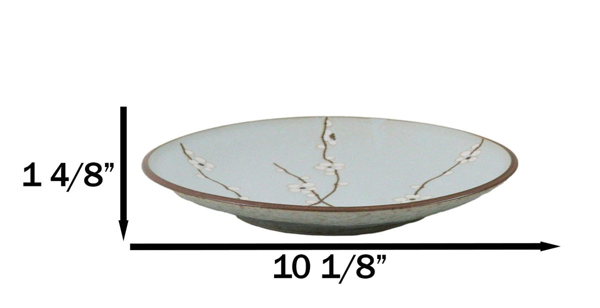 Pack Of 4 Made In Japan Soushun Sakura Round Porcelain Buffet Lunch Plates 10"D