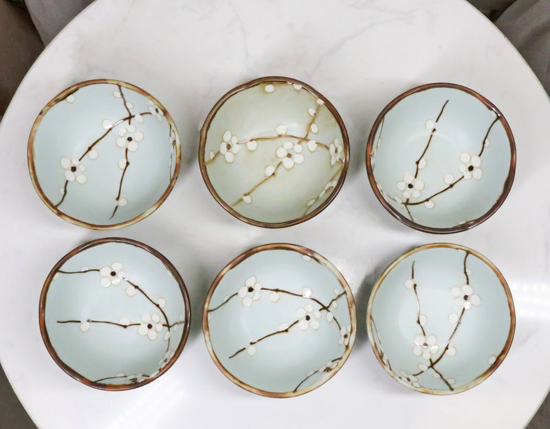 Pack Of 6 Japanese Sakura Cherry Blossoms Condiments Dipping Bowls or Sauce Dish