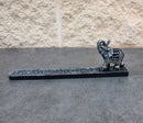 Feng Shui Buddhist Thai Tooled Elephant Trunk Up Incense Burner Holder 9.5 Inch