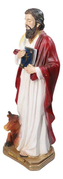 Christian Apostle Of Jesus Saint Luke The Evangelist With Ox Figurine 8"H