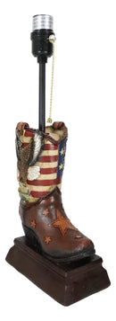 American Forgotten Soldier Eagle Rifle And Helmet Cowboy Boot Desktop Table Lamp