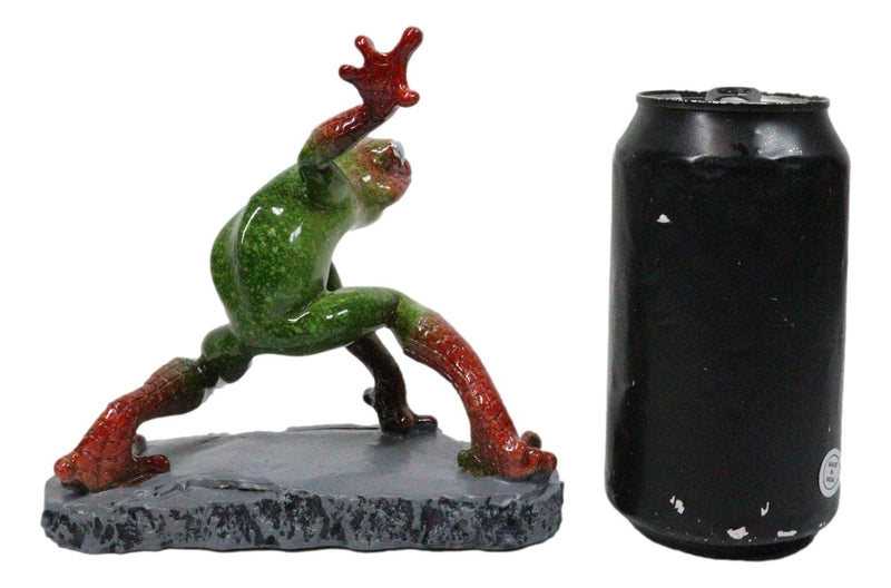 Green and Red Superhero Frog Spider Man in 3 Point Hero Pose Decor Figurine