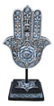 Hand of God Hamsa Palm With Magen David Star Eye of Providence Figurine Plaque
