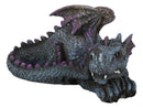 Whimsical Fantasy Purple Shy Garden Dragon Hatchling Hiding Behind Tail Figurine