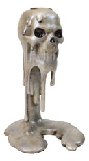 Wick of The Damned Melting Skull Brown Candlestick Taper Candle Holder FIgurine