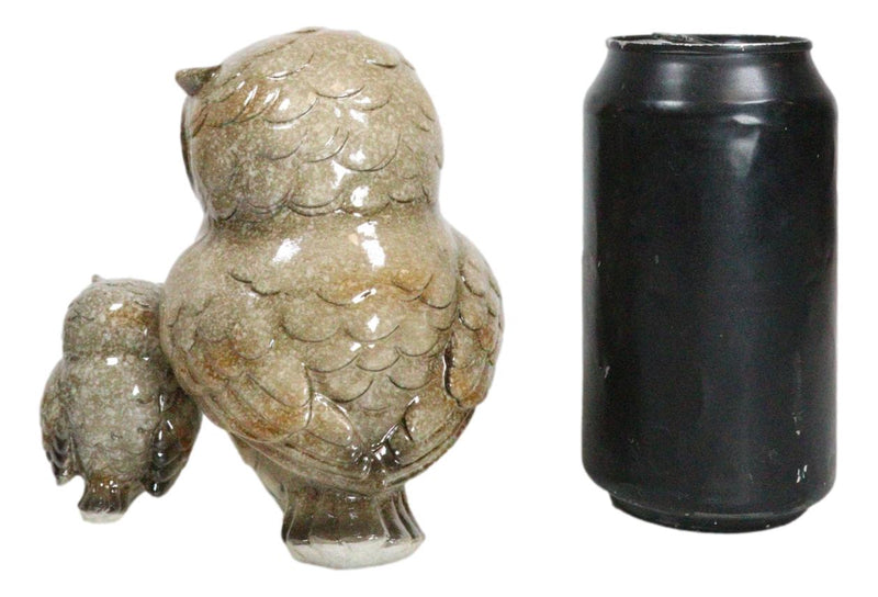 Forest Wisdom Tales Whimsical Mother Owl And Baby Owlet Family Figurine