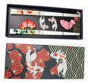 Red And Pink Auspicious Koi Fishes Set of 2 Chopsticks And Ceramic Rests Set