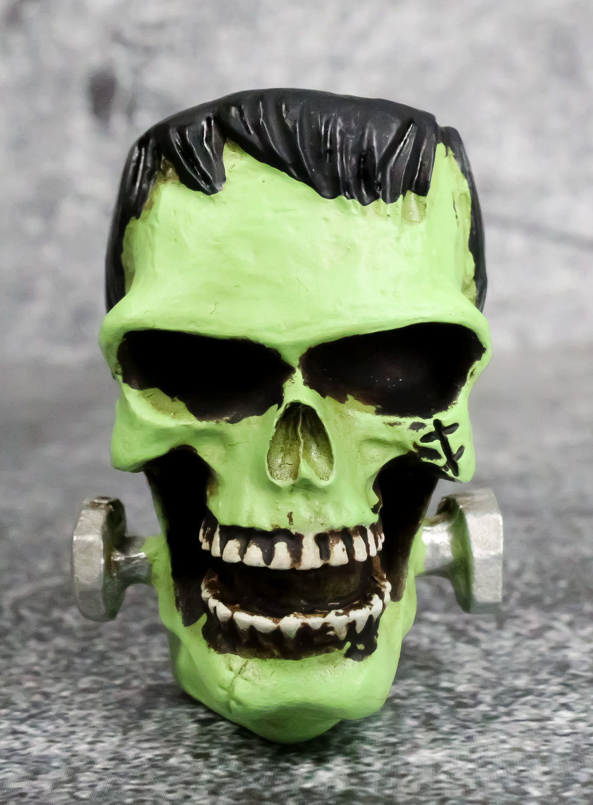 Dr Victor Frankenstein Skull Figurine 2"H Miniature Frankenskull Gothic Skeleton