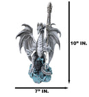 Ruth Thompson Pale White Spirit Omega Blade Dragon Statue With Sword Decor