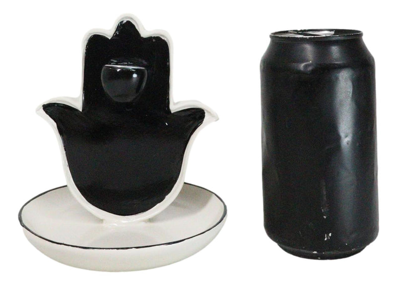 Wicca Hand of God Hamsa Palm Evil Eye Ceramic Backflow Incense Holder Figurine