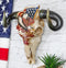 Rustic Western Cow Skull With Bald Eagle American Flag Spirit Of USA Wall Decor