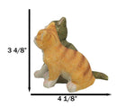 Realistic Animal Pets Sitting 2 Orange And Gray Tabby Cats Collectible Figurine