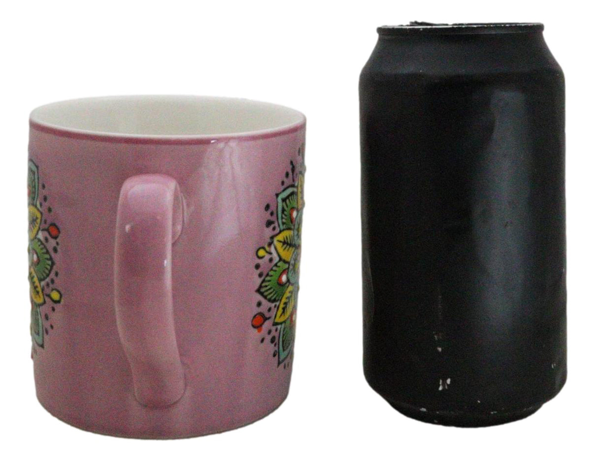 Purple Sahasrara Crown Chakra Zen Flower Of Life Mandala Circle Ceramic Mug Cup