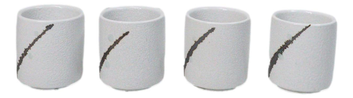 Set of 4 Yukino Hana Snow Flowers Art Porcelain 1.25oz Ochoko Yuzu Sake Cups
