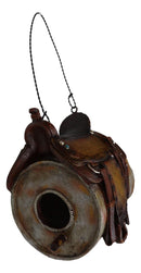 Rustic Western Country Cowboy Horse Saddle Hanging Birdhouse Bird Feeder House